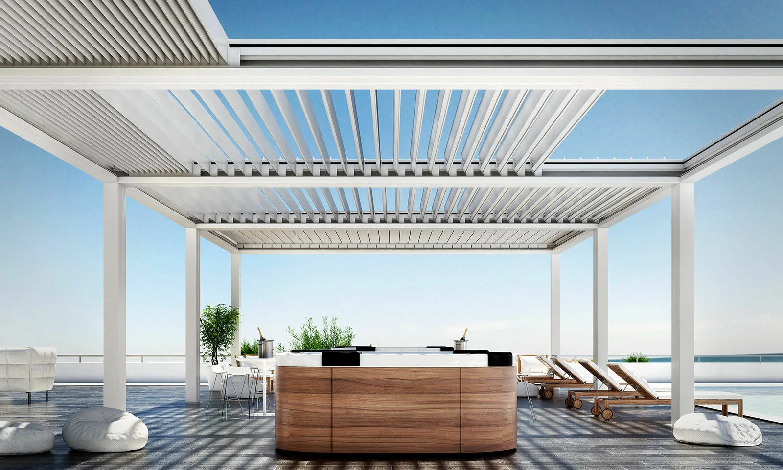Перголы со сдвижными ламелями